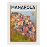 Manarola Vineyard Harbour - on white Post Cards