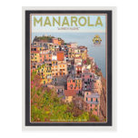 Manarola Vineyard Sunset - On Black Post Card