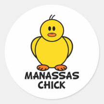 Manassas Virginia Chick Round Stickers