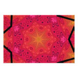 Mandala Star in Pink, Orange, and Yellow Art Photo