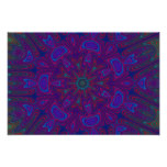 Mandala with Stars and Hearts in Purple, Blue, Red Photo Print