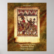 Manesse Codex excerpt Mediaeval Knights Art Print