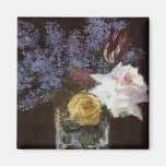 Manet’s Roses, Tulips, & Lilacs in a Crystal Vase Fridge Magnet