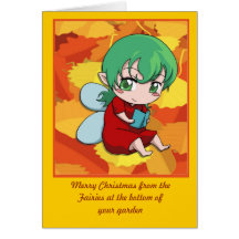 Manga Fairies Reading fairy Greeting Cards