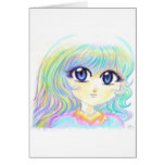 Manga Fairy Girl Anime Colourful Rainbow Magic Eye Greeting Cards