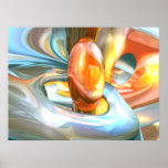 Mango and Cream Abstract Poster