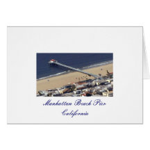 Manhattan Beach Pier Painted, Manhattan Beach P... Card