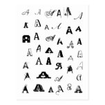 Many Fonts. Your Letter. Custom Monogram Postcard
