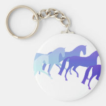 Many Horses (blues) Keychain