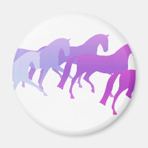 Many Horses (purples) Refrigerator Magnet