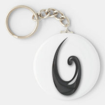 Maori-Fish Hook-obsidian Key Chains