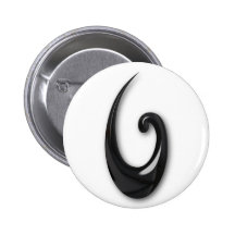 Maori-Fish Hook-obsidian Pinback Button