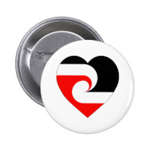 Maori Flag Heart Pinback Button
