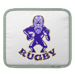 Maori Mask Rugby Player Running With Ball Fending iPad Sleeves