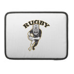 Maori Mask Rugby Player Running With Ball Fending Sleeve For MacBooks