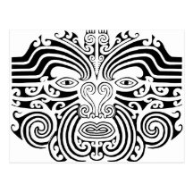 Maori Tattoo - Black and White Post Card