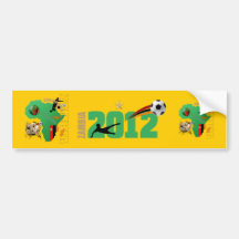 Map of Africa Zambian flag Zambia Champions 2012 Bumper Sticker