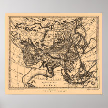 Map of Asia, circa 1890 - 1907 Posters