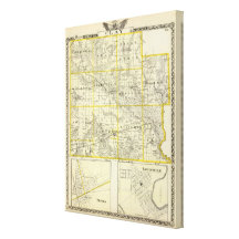 Map of Clay County, Flora and Louisville Stretched Canvas Print