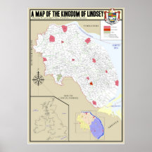 Map of Lindsey Poster