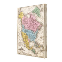 Map of North America 3 Canvas Print