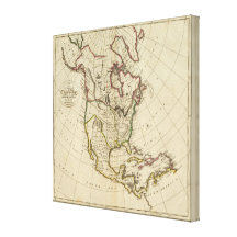 Map of North America 3 Canvas Prints