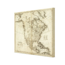 Map of North America 4 Canvas Print