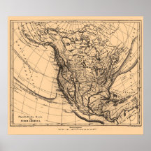 Map of North America, circa 1890 - 1907 Poster