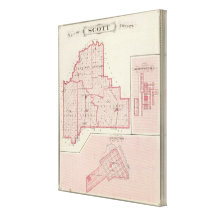 Map of Scott County with Lexington, Scottsburg Canvas Print