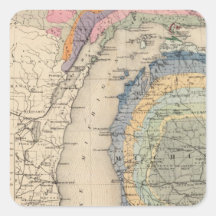 Map of the State of Michigan Square Stickers