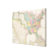 Map of the United States Of North America Canvas Print