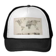 Map of the World Map from Old Postcards Trucker Hats