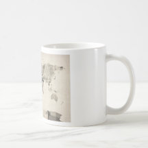 Map of the World Map from Old Postcards Coffee Mugs