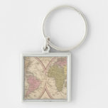 Map Of The World on the Globular Projection Keychains