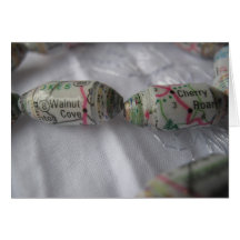 Map Pages Paper Beads Note Card