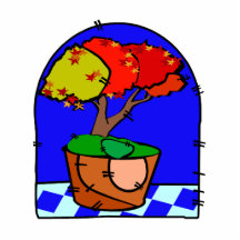 Maple Tree In Pot Blue Background Acrylic Cut Outs