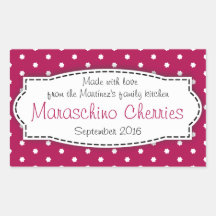 Maraschino cherries red food label sticker