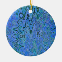Marbled Blue Waters Christmas Ornament