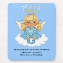 March Birthstone Angel Blonde Mouse Mat