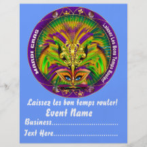 Mardi Gras 8.5" x 11" Please View Notes Flyer Design