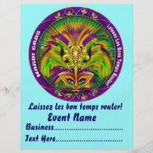 Mardi Gras 8.5" x 11" Please View Notes Flyer Design