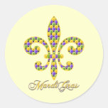 Mardi Gras bead Fleur de lis Stickers