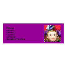 Mardi Gras clown doll skinny business cards