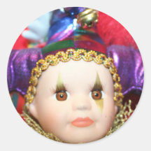 Mardi Gras clown doll stickers