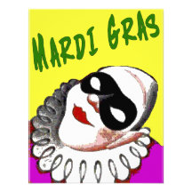 Mardi Gras  Clown Personalized Announcement