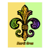 Mardi Gras Fleur de lis Post Card