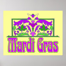 Mardi Gras Floral Sign Posters