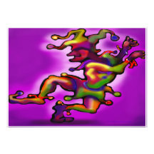 Mardi Gras Jester Purple Invitation