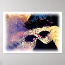 Mardi Gras Mask bordered print
