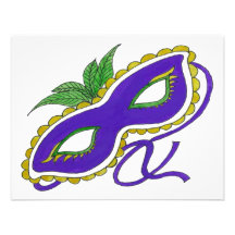 Mardi Gras Mask Personalized Invitation